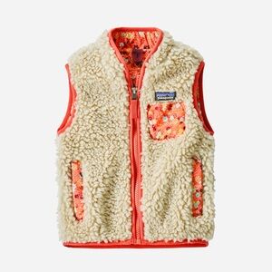 5T Patagonia Girls Kids Retro-X Floral Vest- Pink-Coral Color